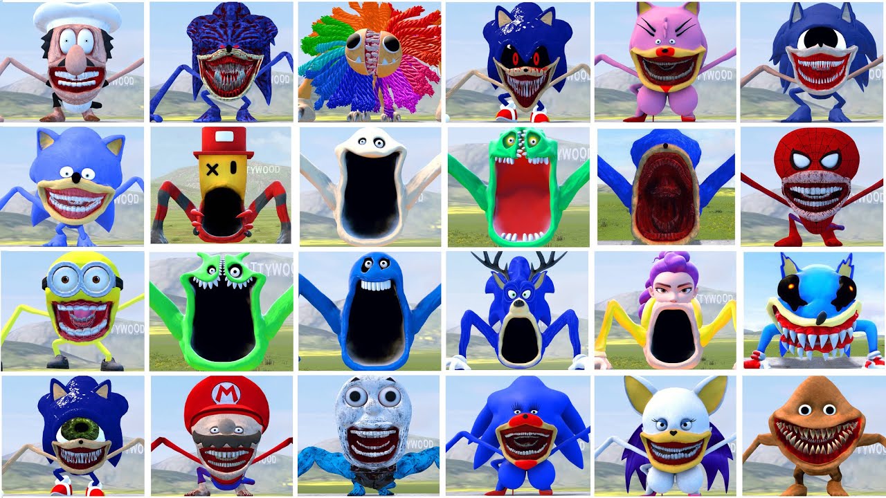 WHO IS THE STRONGEST FROM ALL SHIN SONIC TAPES FAMILY VS SEA EATER FAMILY in Garry's Mod