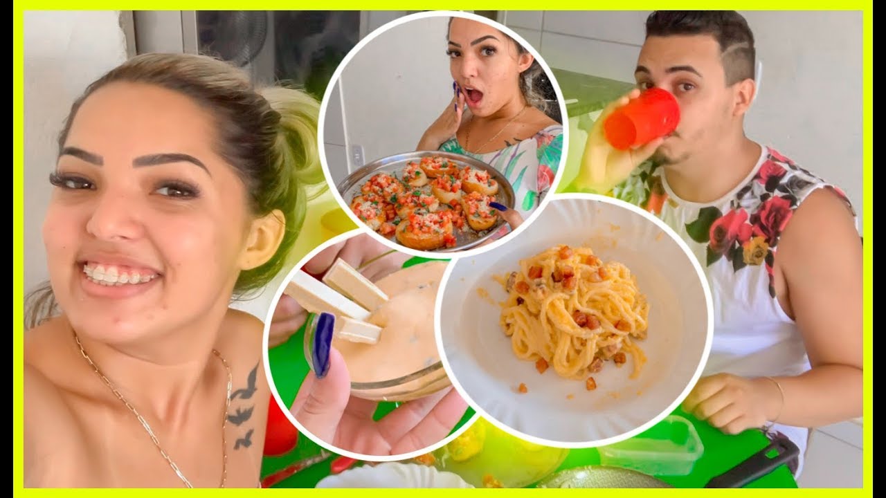 FIZ UM ALMOÇO ROMÂNTICO PRA ELE - ENTRADA, PRATO PRINCIPAL E SOBREMESA!!!