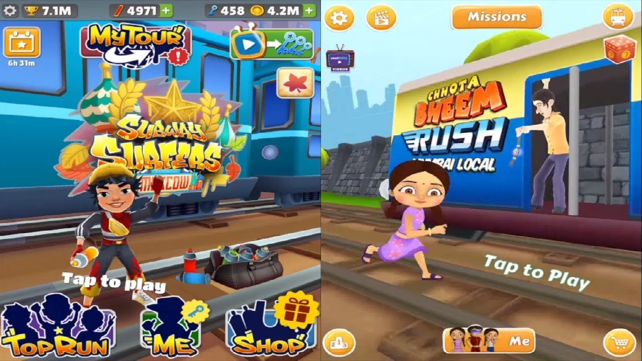 Subway Surfers: Moscow VS Chhota Bheem Rush Mumbai Local Gameplay