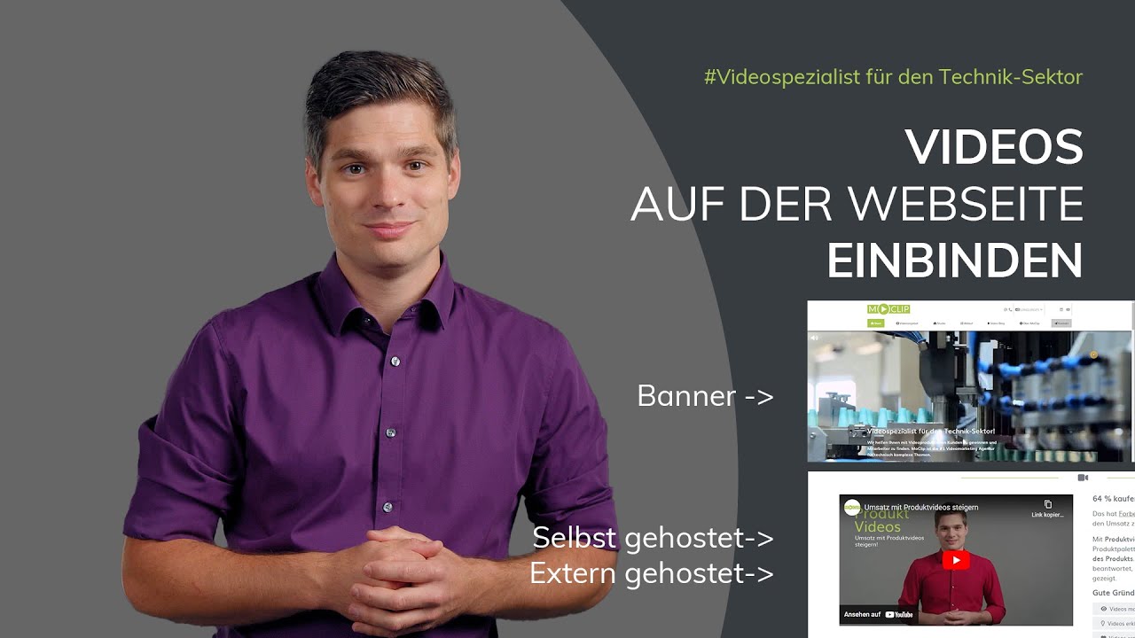 Videos auf der Webseite einbinden - Banner und Player | MoClip Video Blog