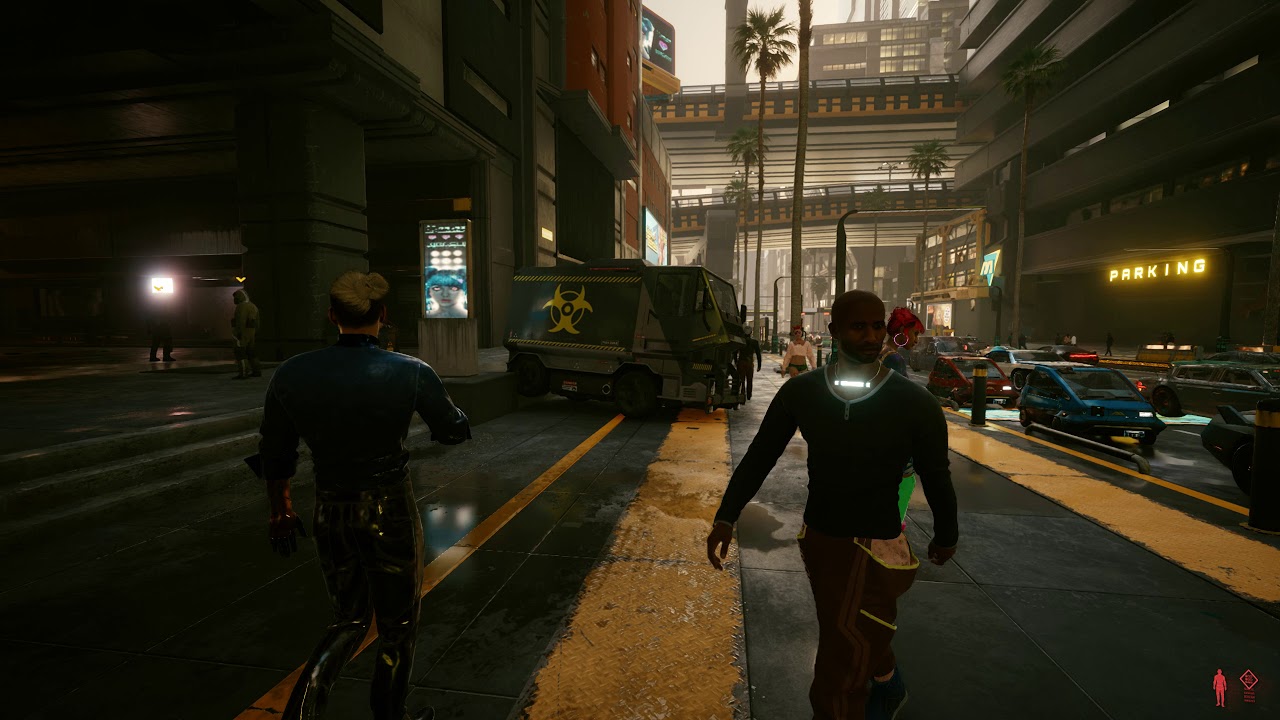 1 Hour of Walking in Night City *ASMR* CyberPunk 2077
