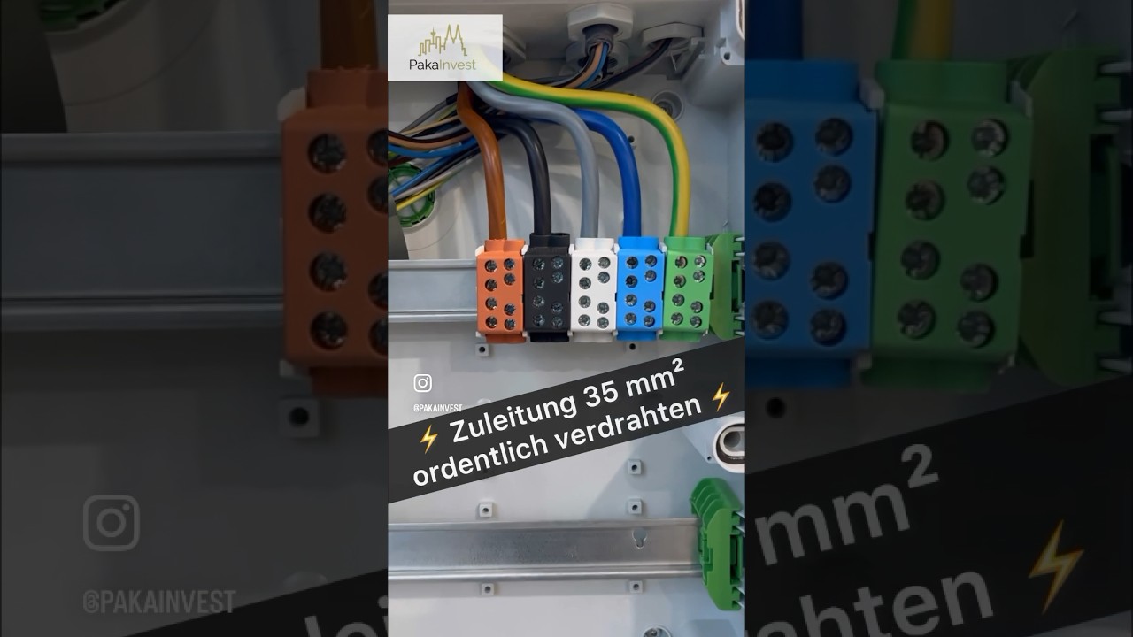 ⚡️35 qmm richtig und ordentlich verdrahten ⚡️ #elektrik #elektroinstallation #strom #elektriker