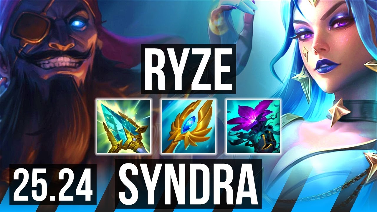 RYZE vs SYNDRA (MID) | Good KDA: 12/2/15 | KR Challenger | 25.24