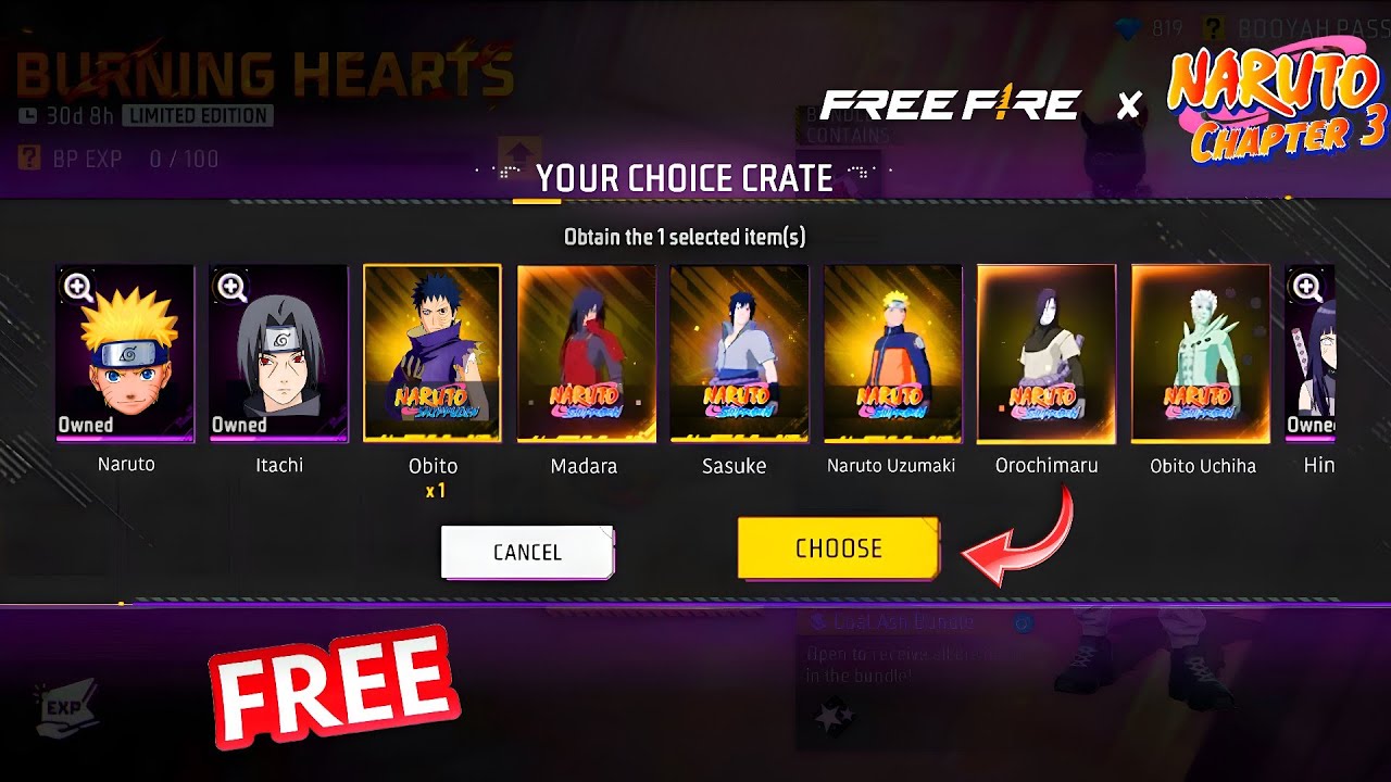 CLAIM ✅ NARUTO BUNDLES 🤯 MADARA + ITACHI + OBITO 😍 NEW EVENT FF 🤑 FREE DIAMONDS 💎 FREE FIRE 🔥🔥 