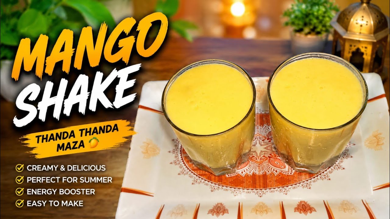 Mango Milkshake || 5 Minute Thick & Creamy Mango 🥭 Milkshake Recipe || Super Easy & Quick 😋 Mango...