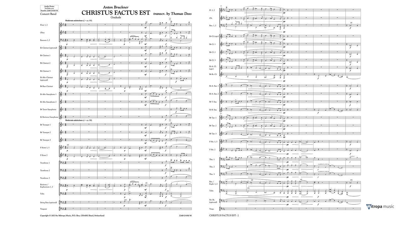 Christus factus est – Anton Bruckner, transcribed by Thomas Doss