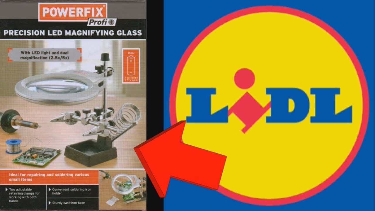 Lidl Powerfix Profi Precision Tool Holder Led Magnifying Glass Unboxing 2017