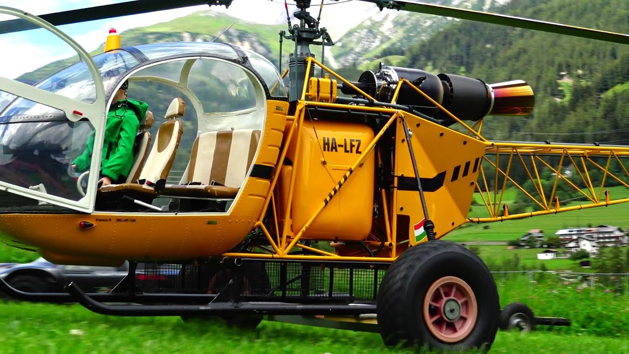 Francis Paduwat Arlberg Heli-Week with a Giant Lama III RC Turbine Scale Model Autorotation Landing!
