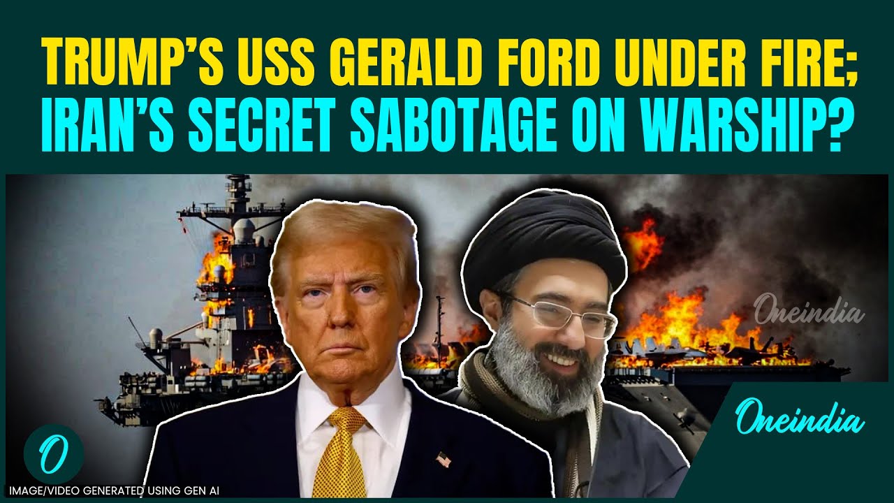 Iran BOMBS Trump’s USS Gerald R Ford? Huge Fire Engulfs US Warship; Secret ATTACK by Iran’s Proxy? 