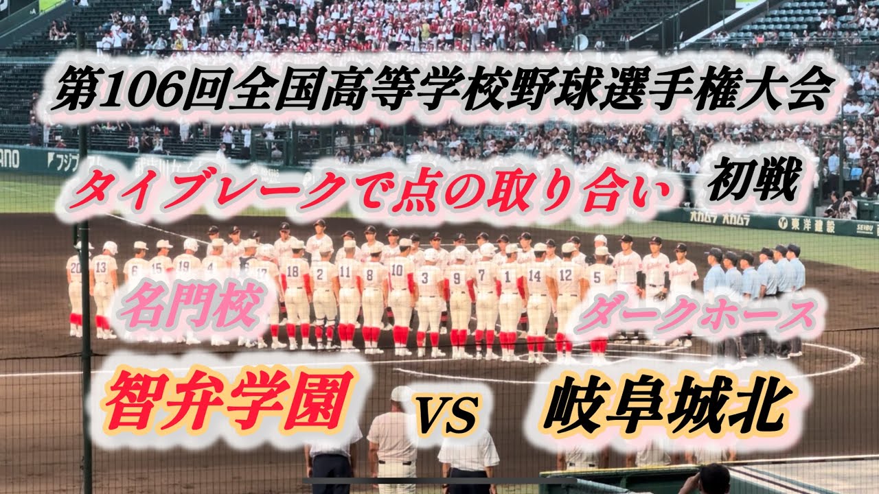 【智弁学園VS岐阜城北】今大会初 タイブレークで、お互い合わせて9点が入る、、、