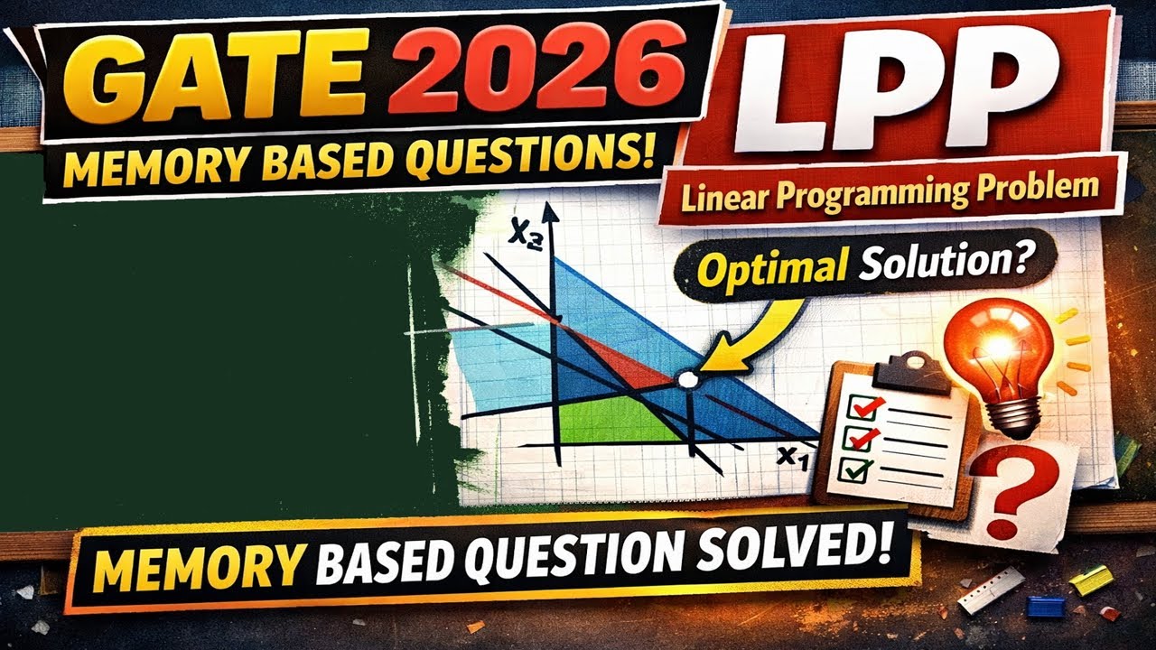 GATE 2026 Memory-Based Question | Linear Programming Problem (LPP) | Complete Solution