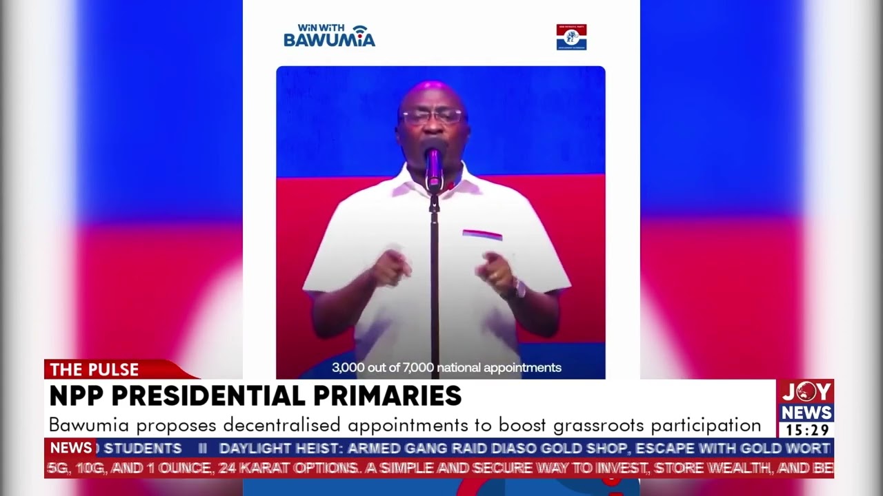 Bawumia proposes decentralised appointments to boost grassroots participation.
