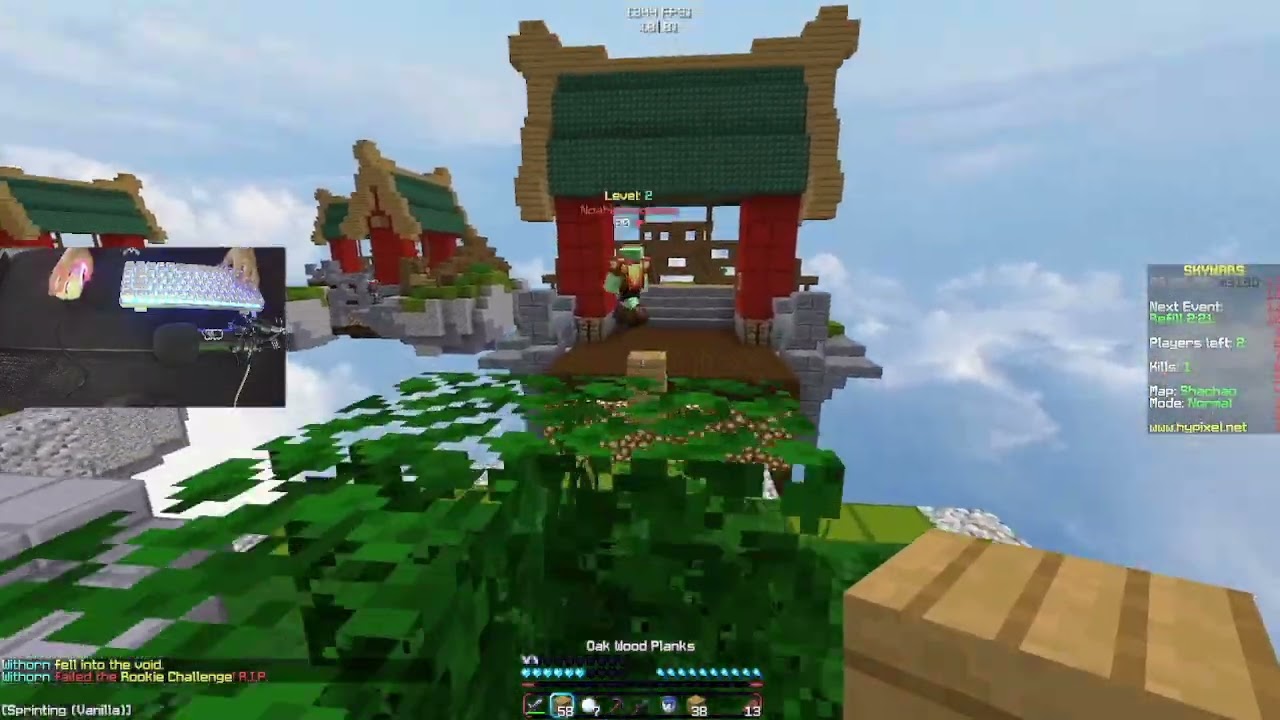 Hypixel Skywars w/handcam and network booster