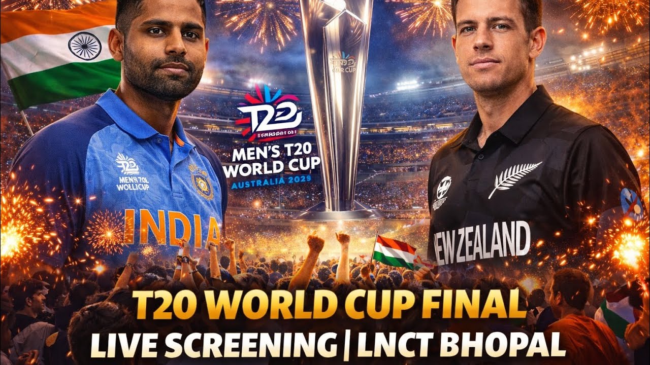 IND vs NZWorld Cup Final Live Screening in College🤯Crazy Celebration at LNCT Bhopal 🥁🇮🇳​@CricTracker