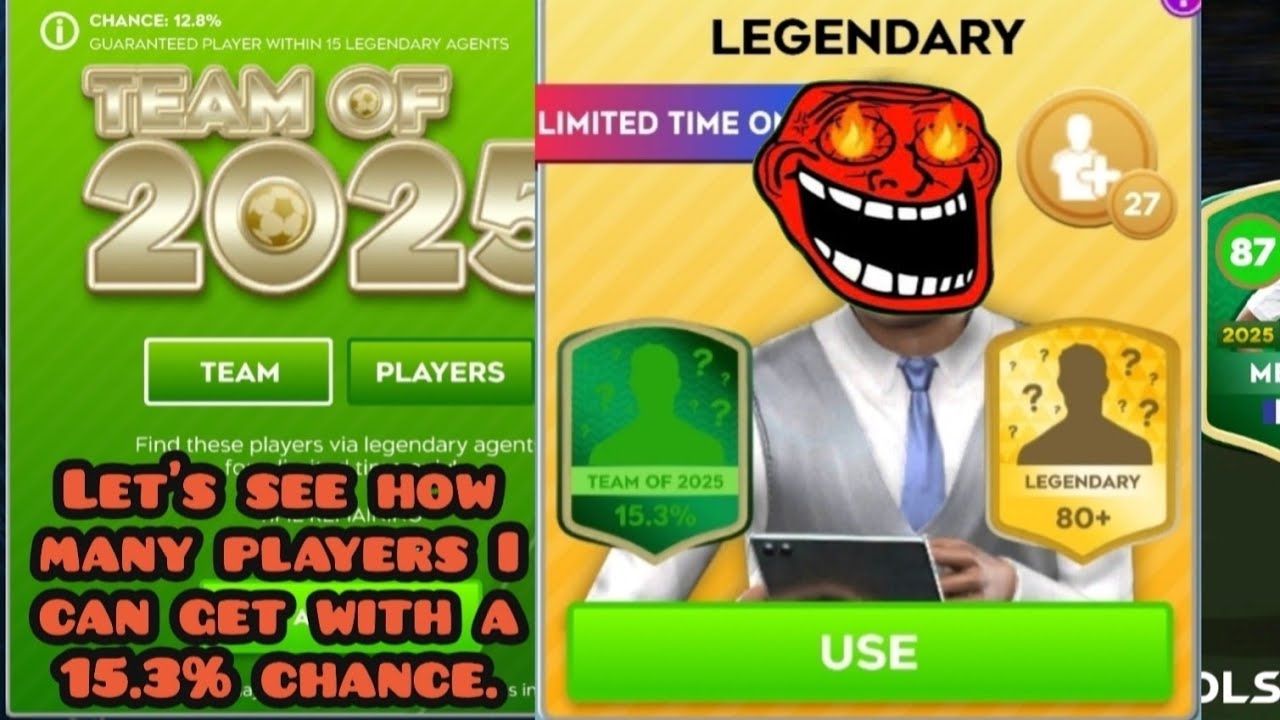 Dls 26 TEAM OF 2025 Event Special Legendary Agent Opening,How many players i got!!
