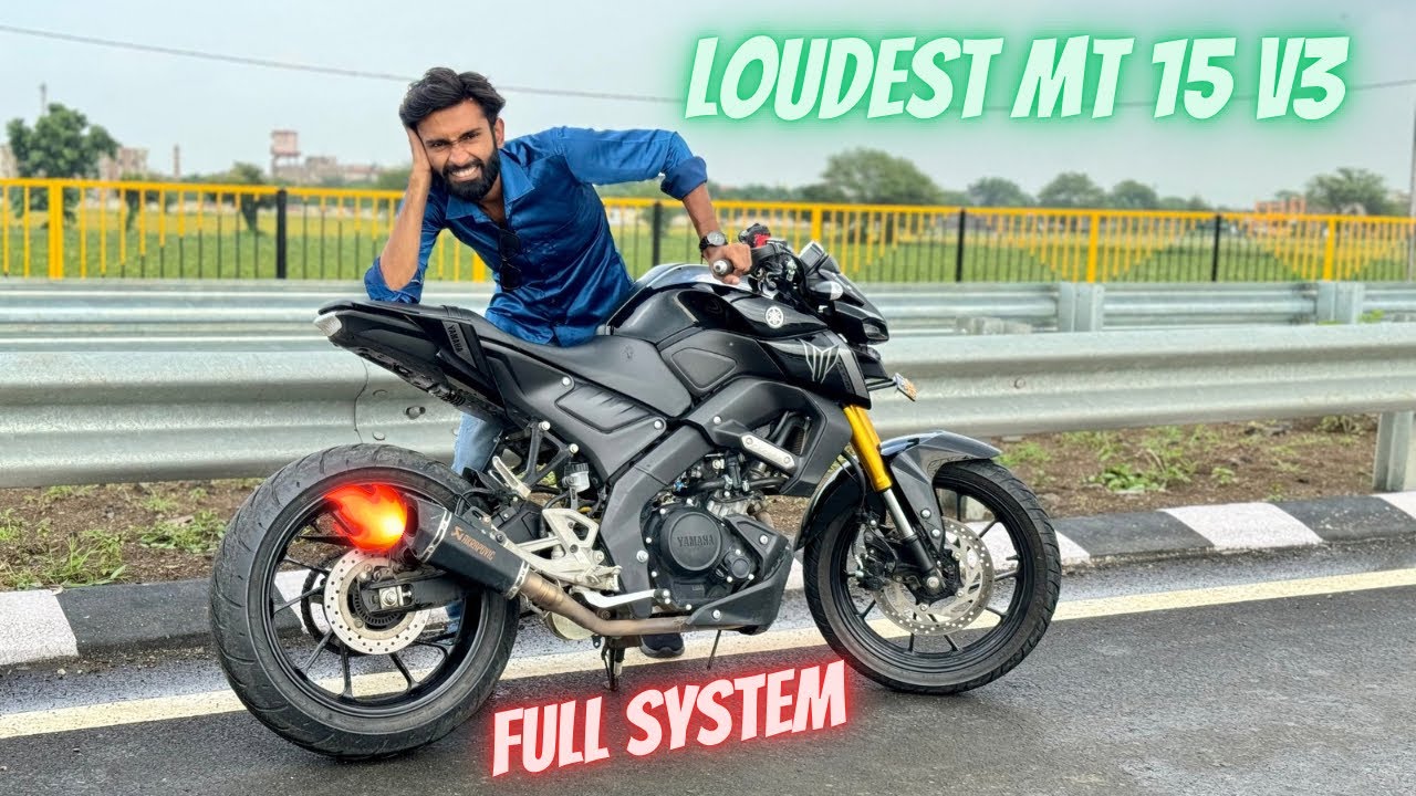Loudest Full System Exhaust In New Yamaha MT 15 V3 | New MT 15 Akrapovic Loud Sound🔥