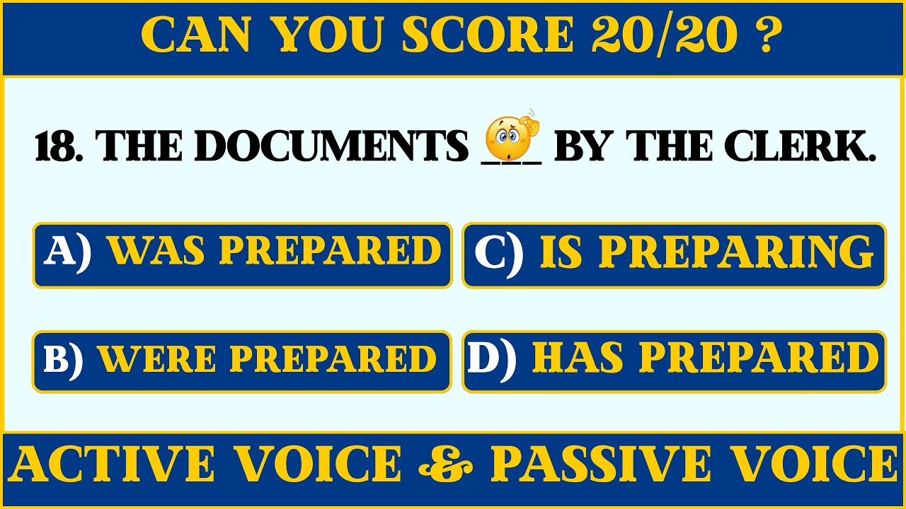 Advanced English Active & Passive Voice Grammar Quiz – Test Your Skills with MCQs