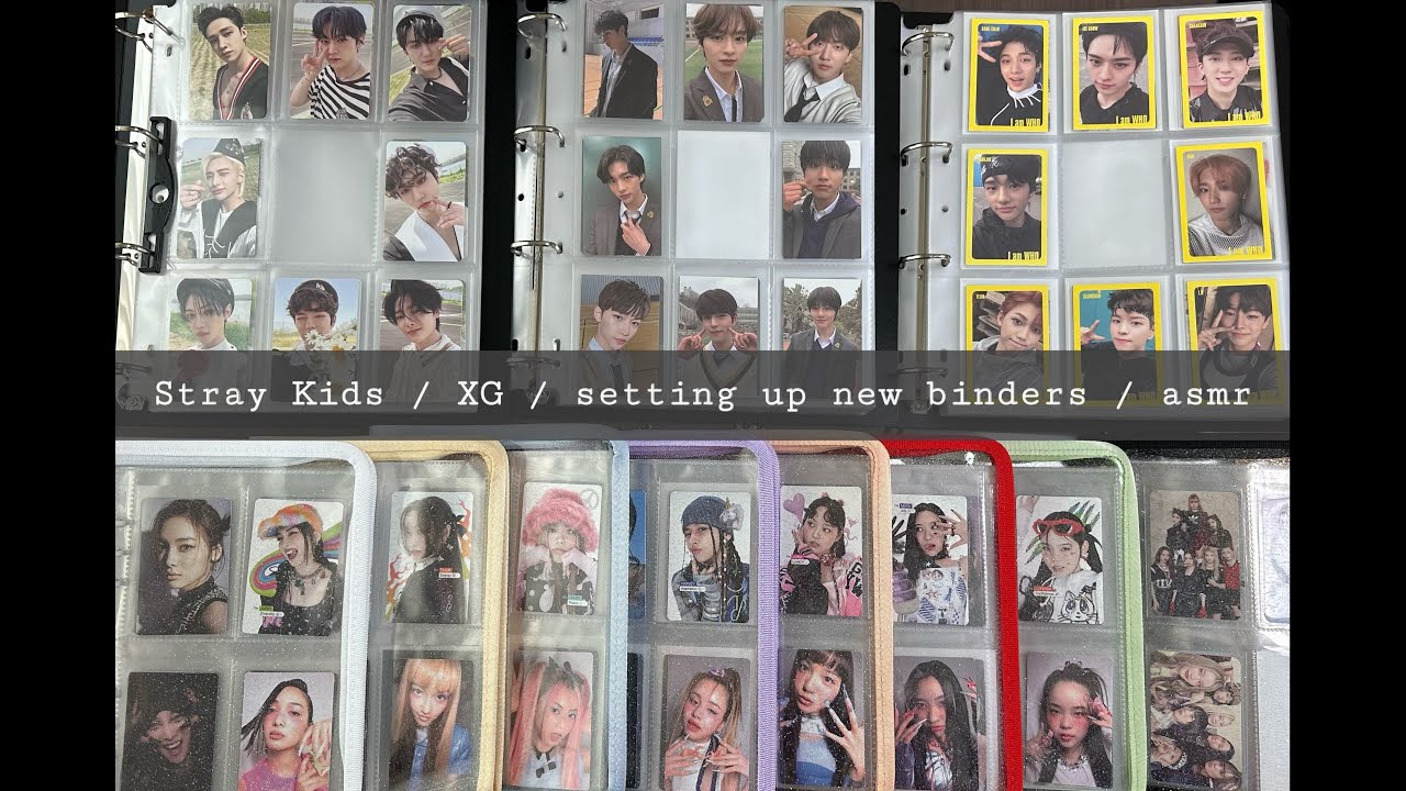 作業動画 トレカ引っ越し asmr 字幕あり - XG スキズ Stray Kids - トレカ 収納 整理 working video - photocards binder