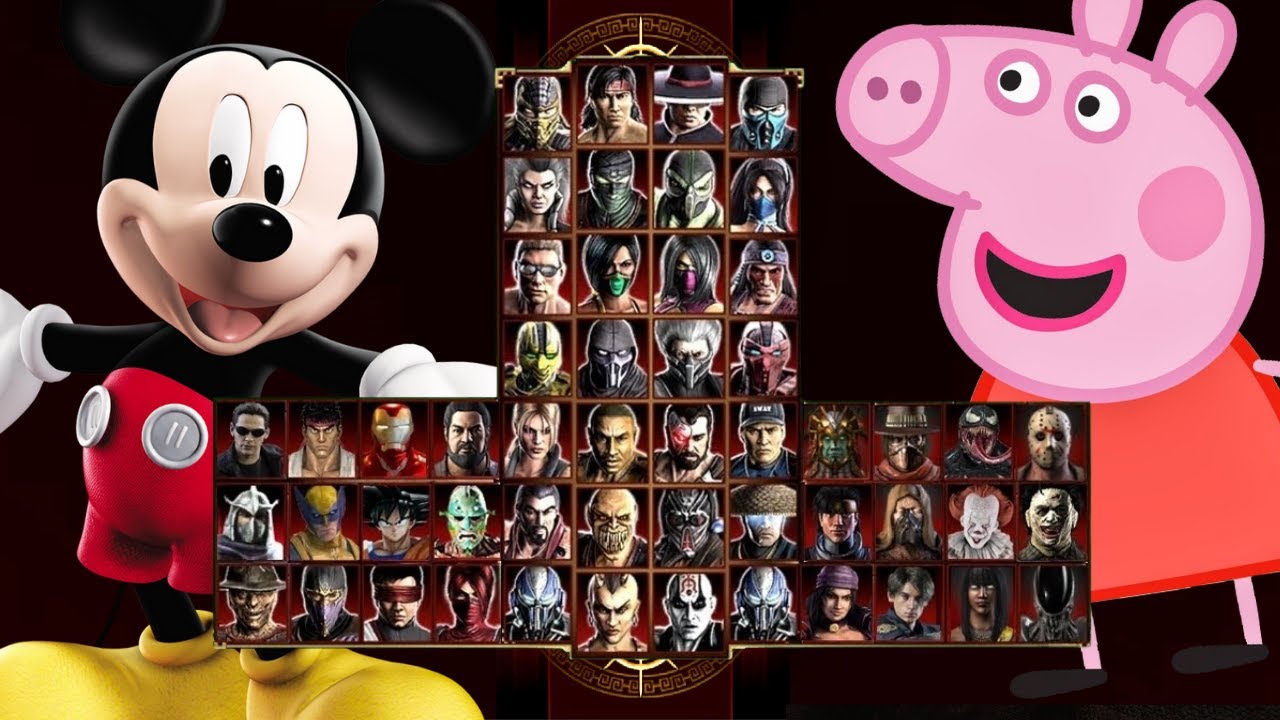 Mortal Kombat 9 - MICKEY MOUSE 🐭 & PEPPA PIG 🐖 - Expert Tag Ladder - Gameplay @(1080p) - 60ᶠᵖˢ ✔