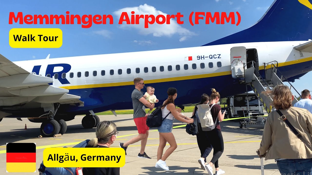 Germany Memmingen Airport (FMM) Walk Tour 4K