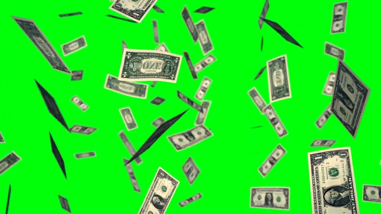 Money Falling green Screen Stock Video | Chroma key Background Copyright free video | Pixadisc