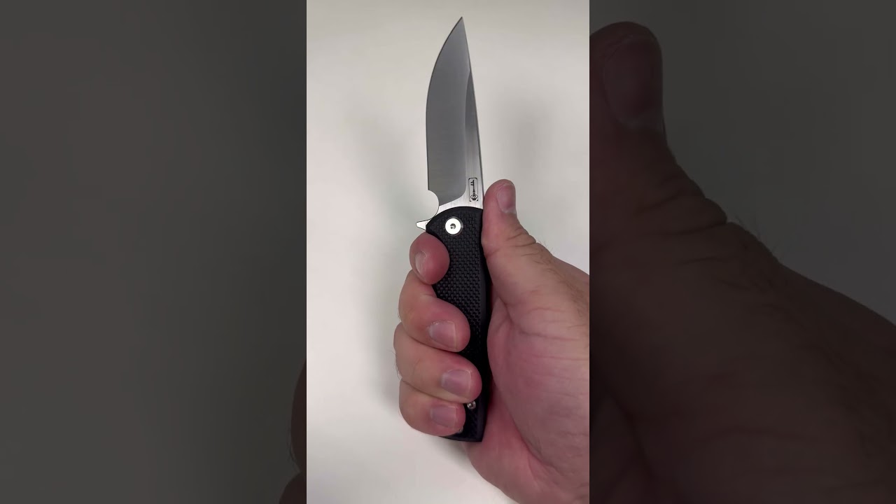 Chaves Knives Street Liberation Flipper - Drop Point M390 - Black G10 and Stonewashed Titanium