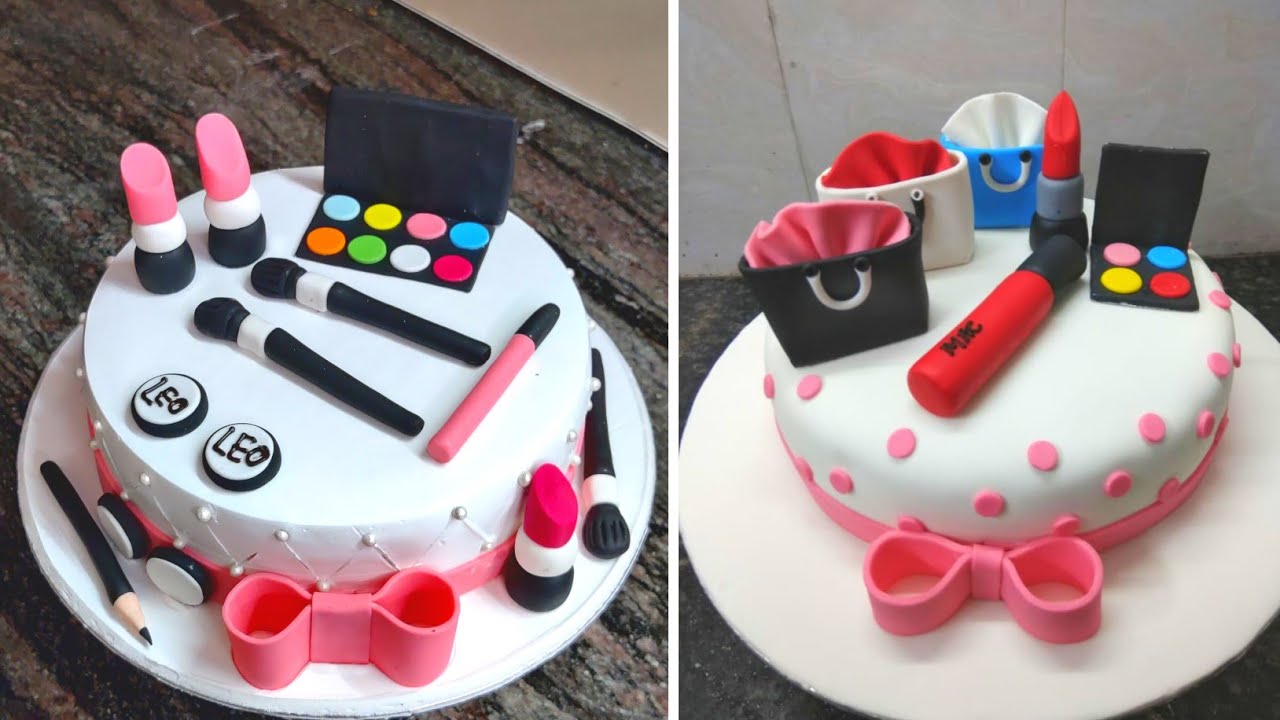 makeup cake tutorial | makeup cake fondant | makeup kit fondant cake