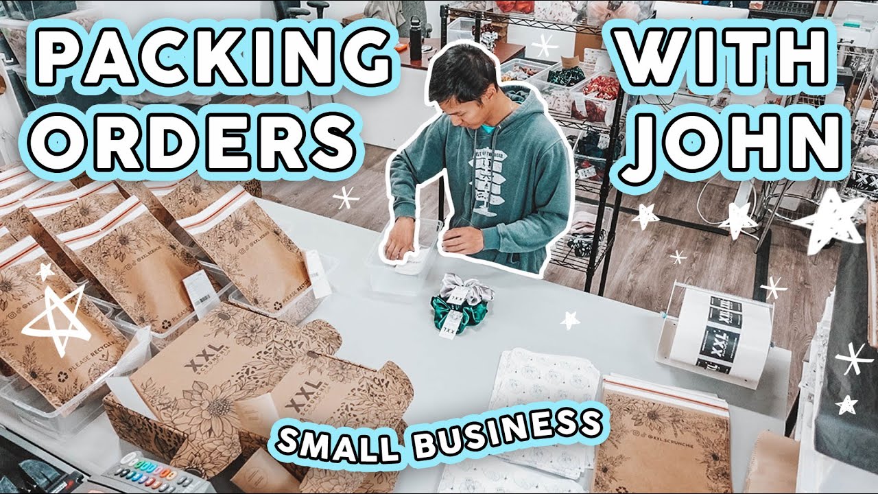 STUDIO VLOG #84 📦💙 Packaging Scrunchie Orders With John My Older Bro | Small Business ASMR Packing ✨