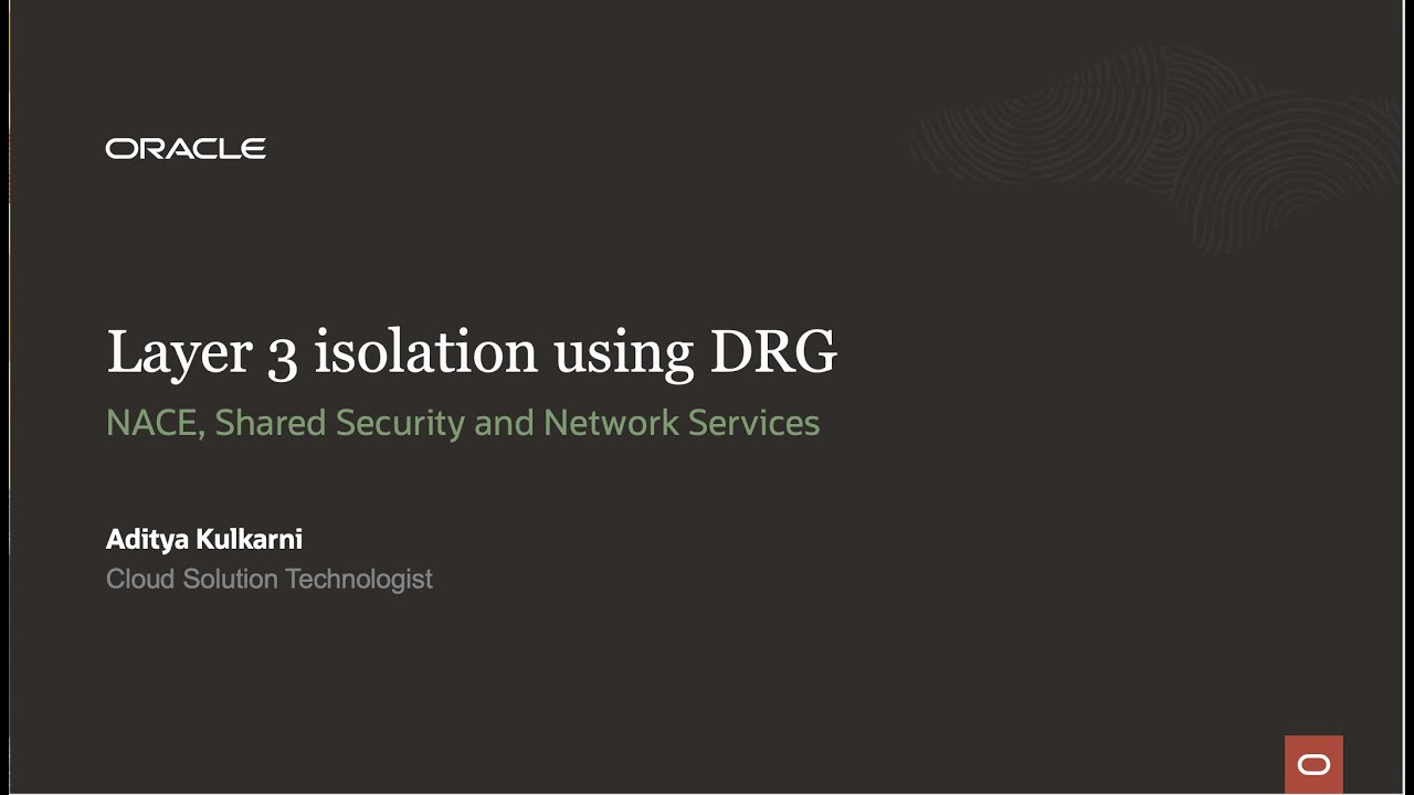 Layer 3 isolation using DRG