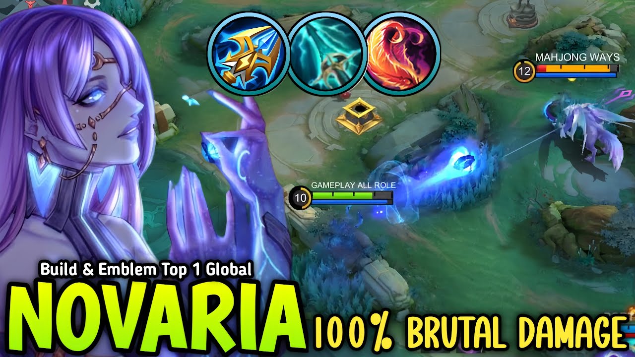 100% BRUTAL DAMAGE!! Novaria New 1 Shot Build and Best Emblem - Build Top 1 Global Novaria 