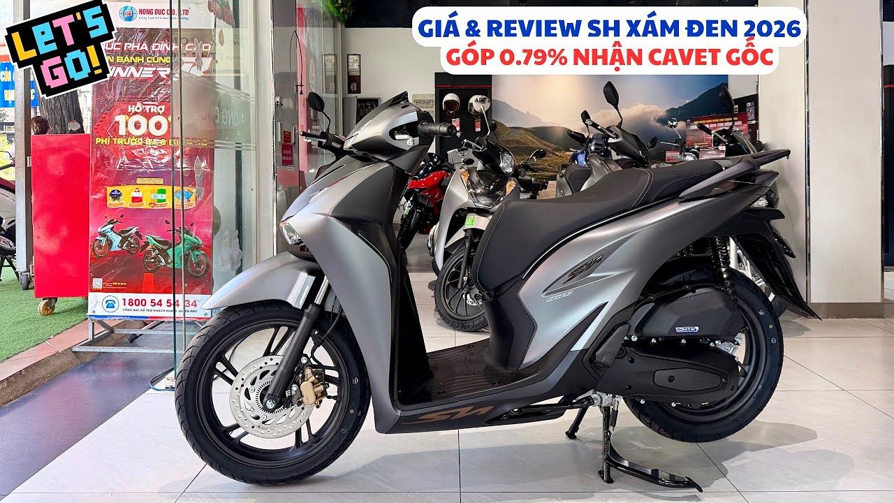Giá & Review Honda SH 2026 Xám Đen Cực Hiếm & Ưu Đãi Trả Góp 0.79% Cực Rẻ 11/25 | Tuấn Hồng Đức 6