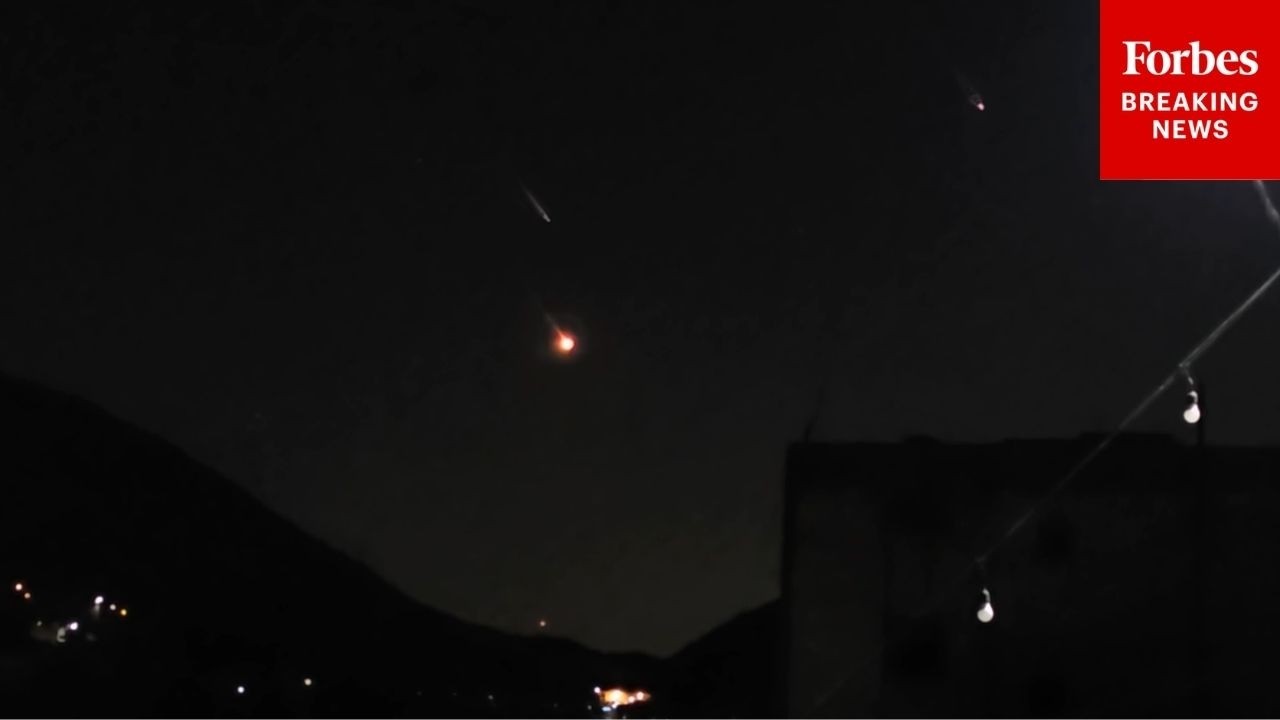 Flurry Of Iranian Missiles Are Seen Launching Toward Israel After U.S.-Israeli Strikes On Iran