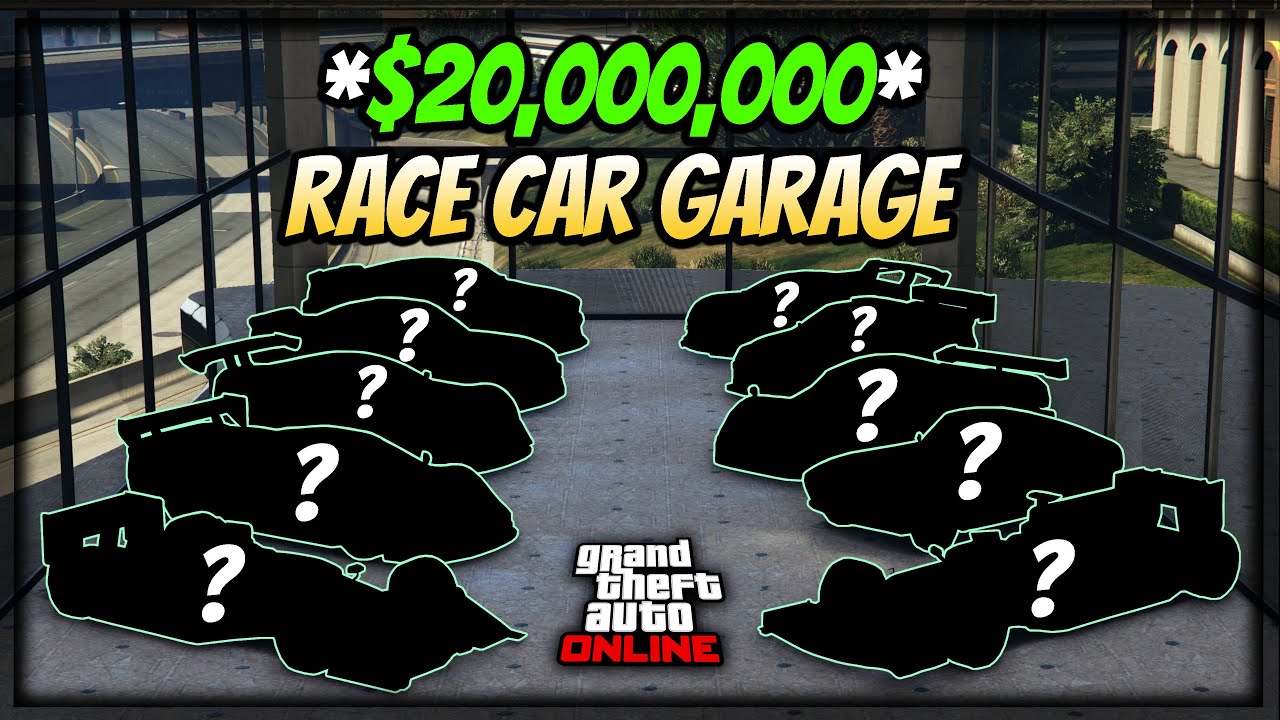 GTA 5 - $20,000,000 RACE CAR Budget Garage Build | Including Upgrades (GTA Online Garage Build)