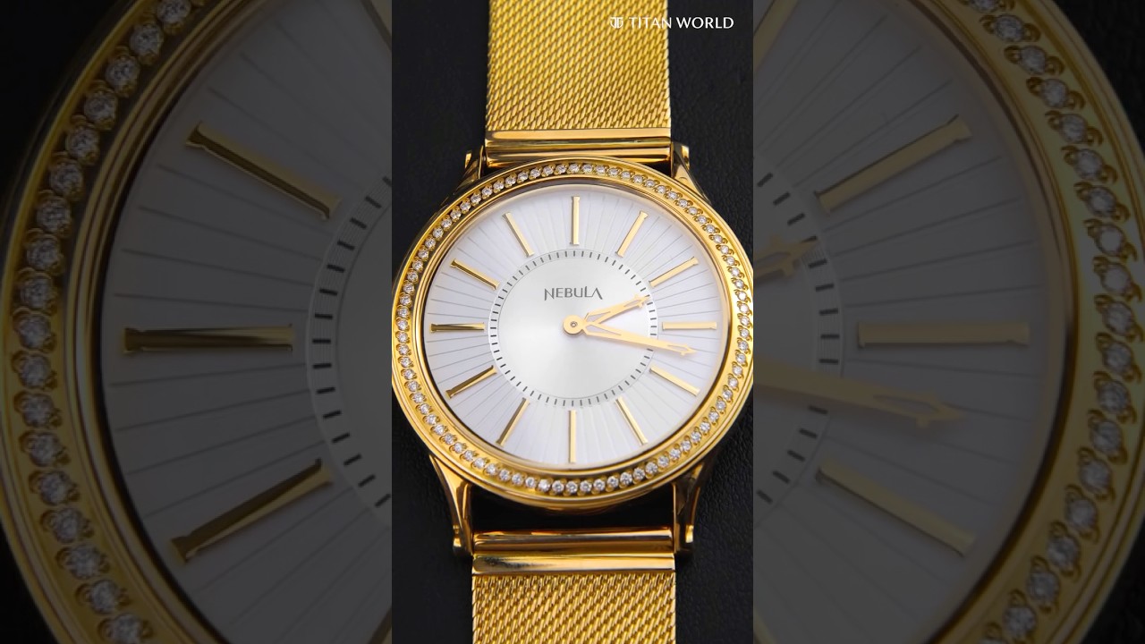 Titan Nebula Gold watch for mens with Diamonds