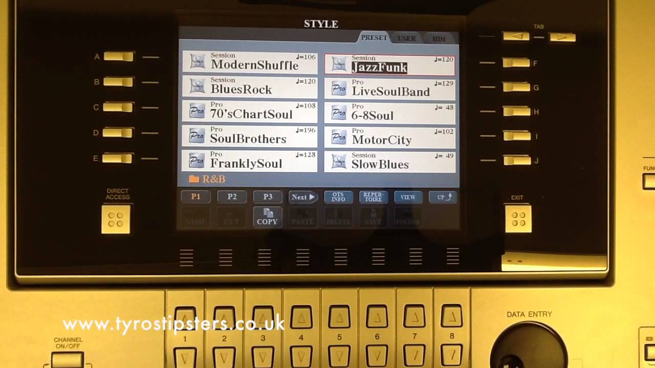 Using the Channel button on Yamaha Tyros