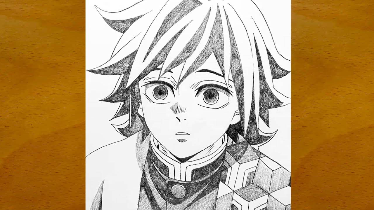 How to Draw Giyu Tomioka from Demon Slayer || Easy Anime Drawing || Step by Step Tutorial