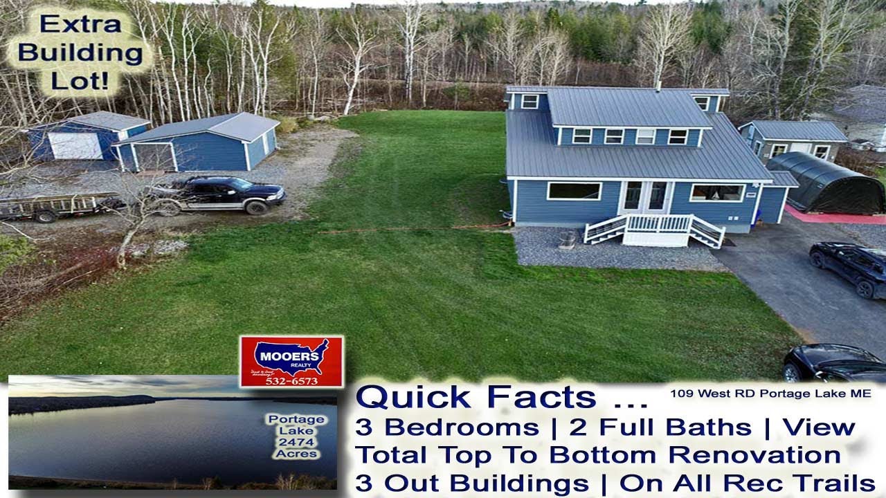 Portage Lake Maine Home, Extra Land Lot Video | MOOERS REALTY