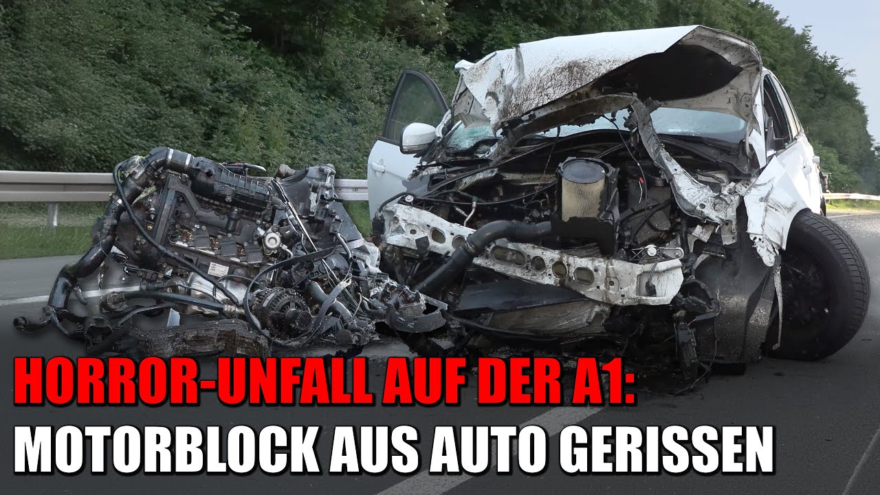 Motorblock reißt aus Fahrzeug und schleudert über die A1 bei Remscheid | 20.06.2024