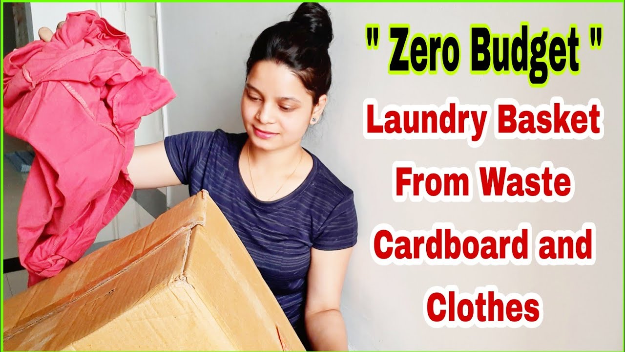 DIY Laundry Basket from Waste cardboard & clothes | Toy Organizer at home | DIY Laundry bag