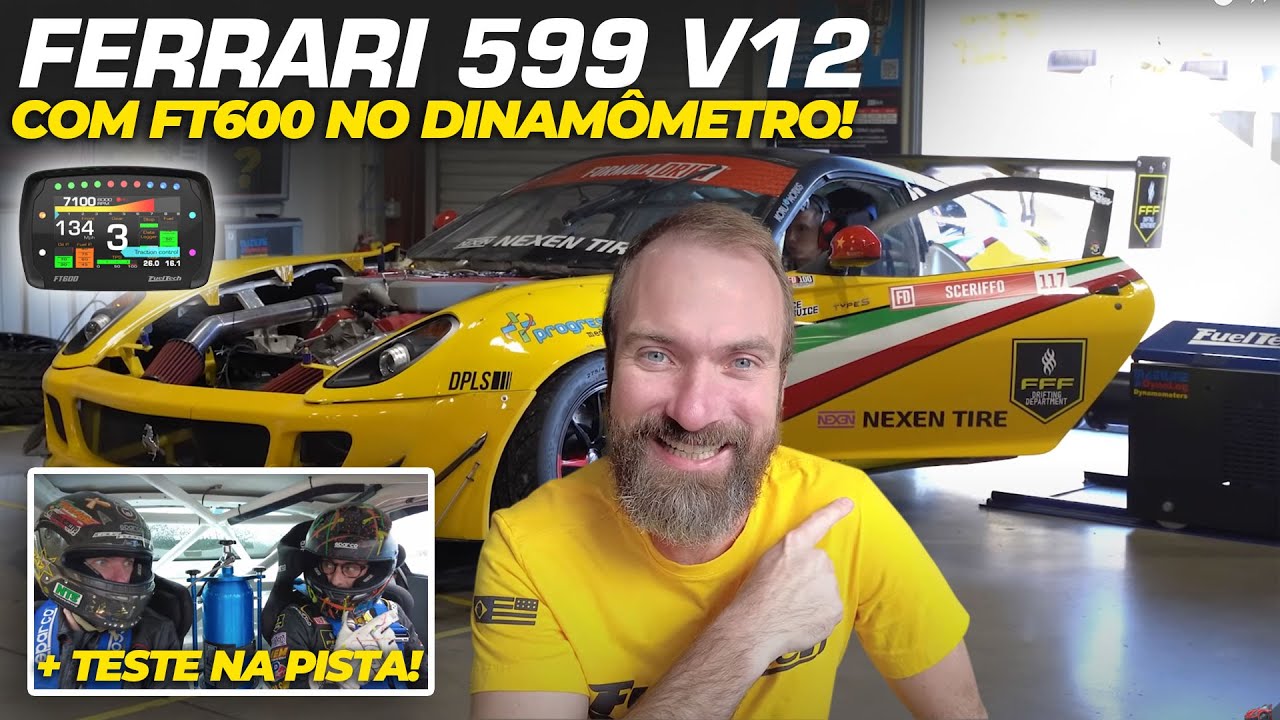 Ferrari V12 NITRO de FuelTech FT600 no dinamômetro + DRIFT pela primeira vez na minha vida!