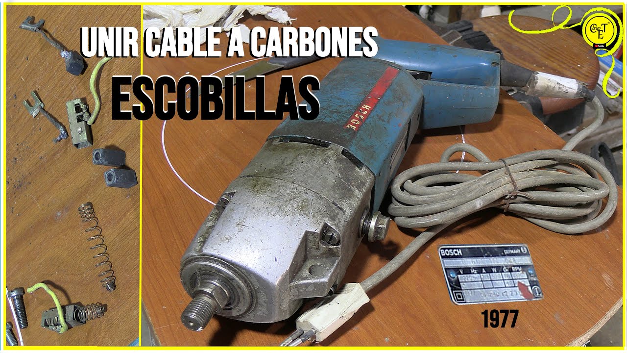como unir cable de cobre a carbones o escobillas de herramientas electricas