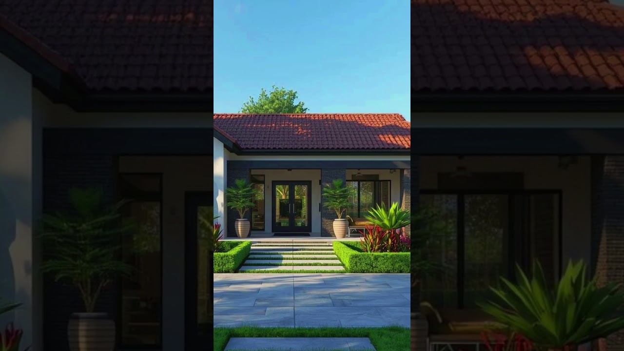 Beautiful single - storey house desig#3dhousedesign