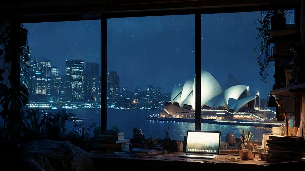 🌧️ Sydney Rain Study Room Ambience | Perfect for Focus & Relaxation (3 Hours)