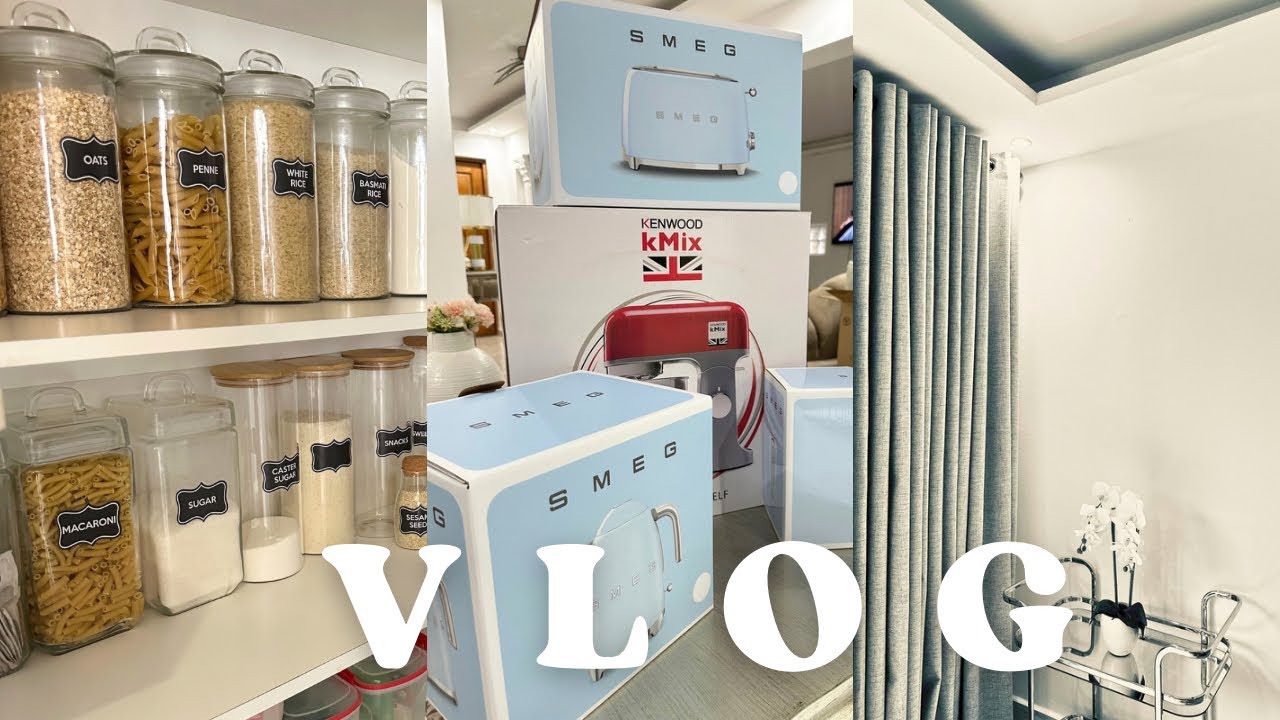 #VLOG || MY DREAM KITCHEN APPLIANCES ARE HERE || NEW CURTAINS || PANTRY RESTOCK || CLEANING ||