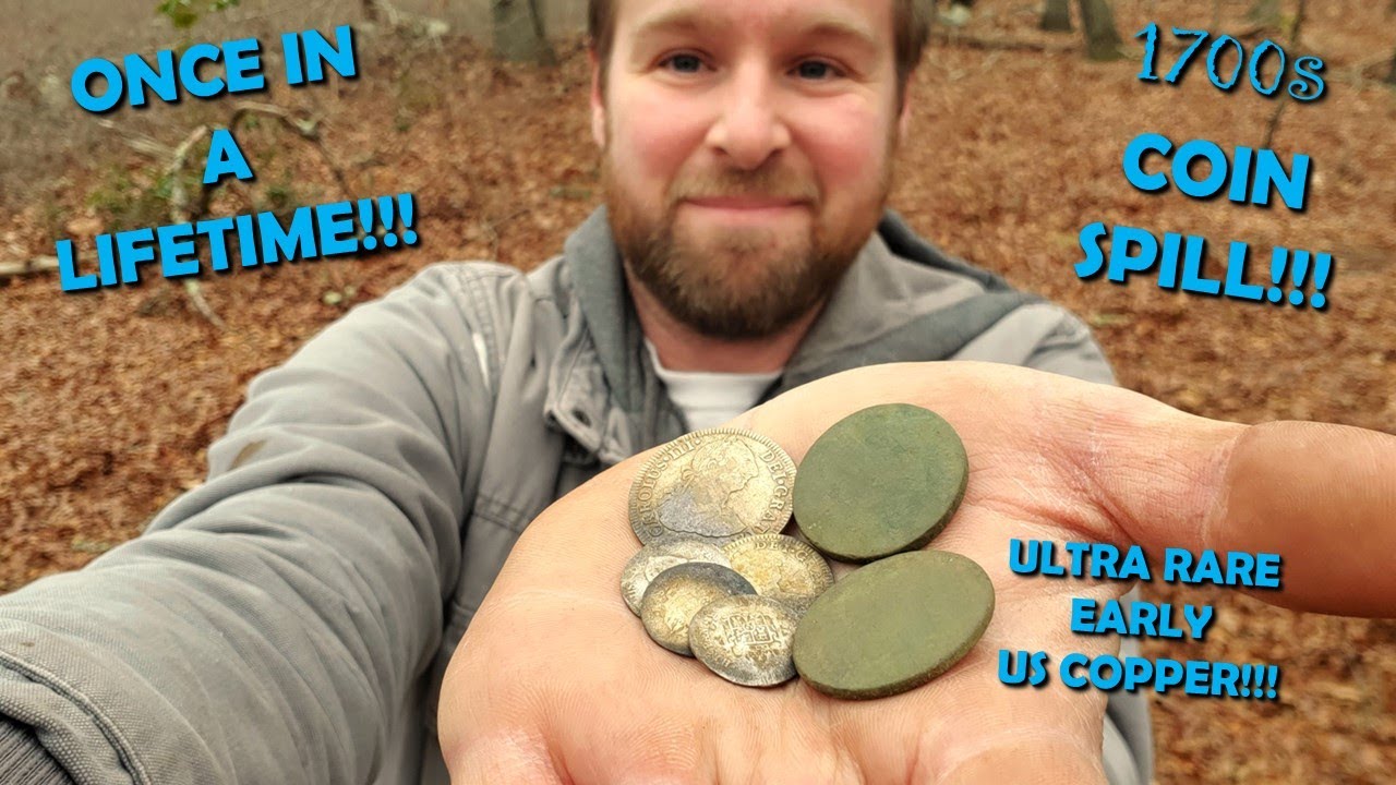 UNBELIEVABLE 1700S COIN SPILL Found METAL DETECTING! Once In A Lifetime Treasure Hunting Find!
