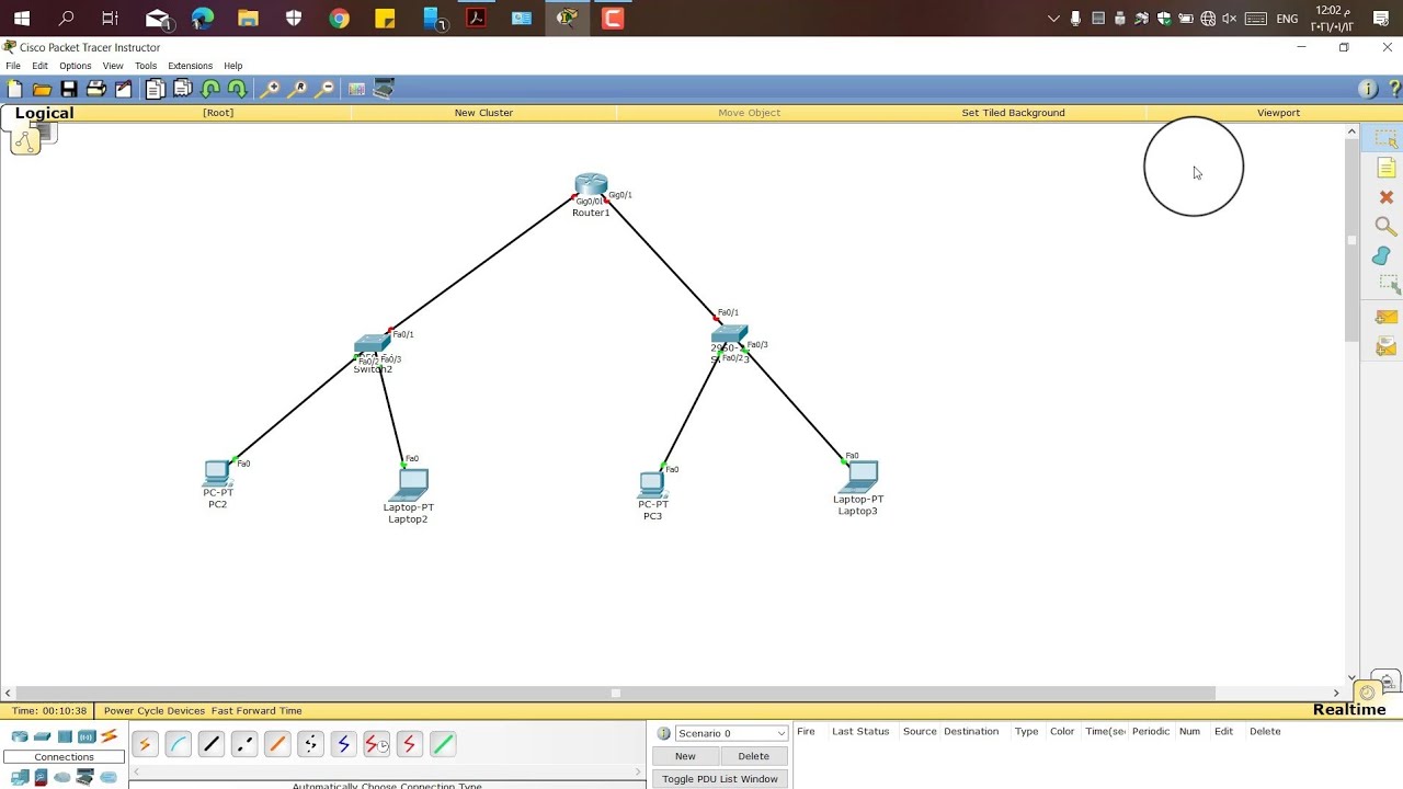 شرح طريقة الربط بين شبكتين عبر الراوتر basic configuration- معمل شبكات 1