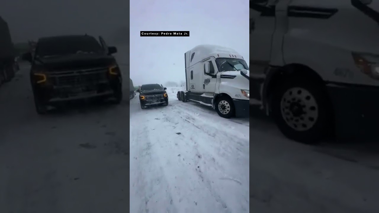 100 car pileup involving 30 to 40 semi trucks in West Michigan, stranded drivers bussed from crash
