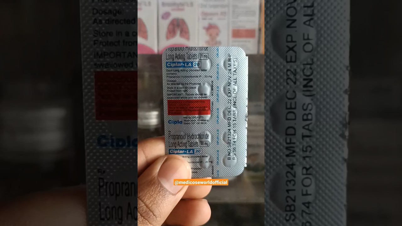 Ciplar LA 20 tablet | सीने में दर्द और चिंता से आराम दिलाने वाली दवा @medicoseworldofficial