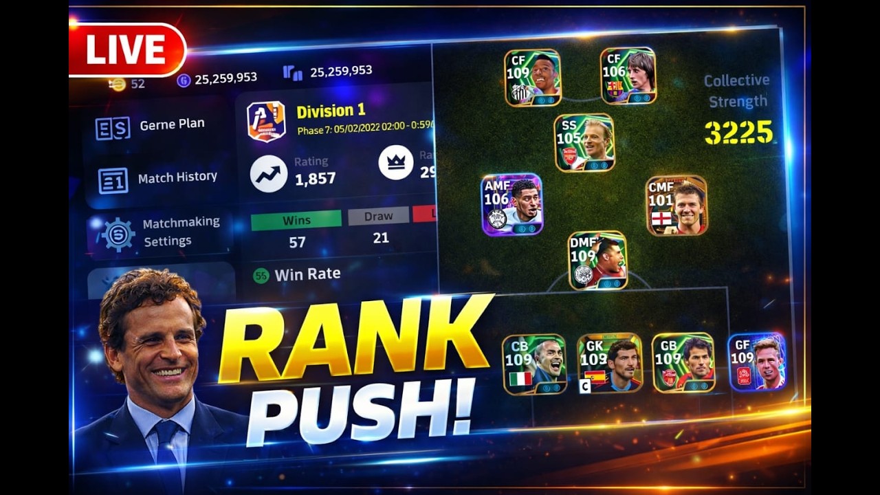 Division Rank push🚨 EFootball26 Live | High-Level Gameplay