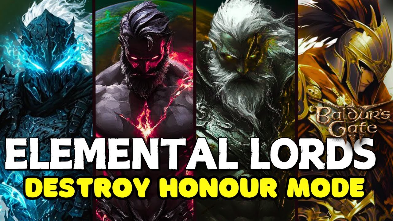 DESTROYING Honour MODE with the ELEMENTAL LORDS Squad! Baldur's Gate 3 Elemental GOD BUILDS